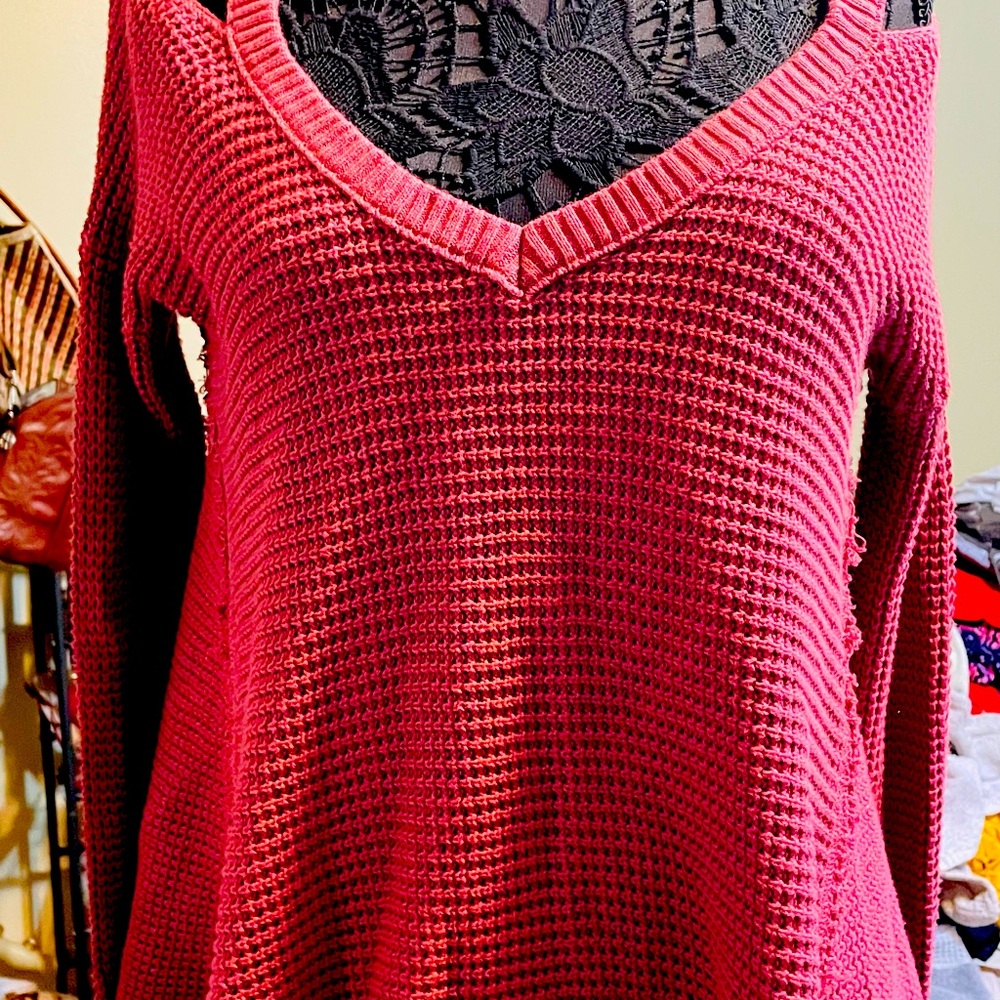 Free People deep Mauve (almost magenta color top).